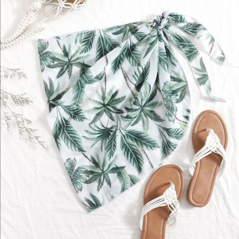 Shein palm tree print swim cover up